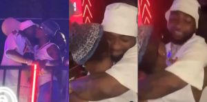 Davido says as he get cozy with Wizkid, as they vibe together at an event in Lagos