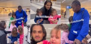 Emotional video of Caucasian family crying as nanny leaves for holiday