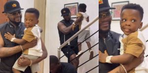 Heartwarming video of Kizz Daniel and his son Jehlani captures the hearts of many