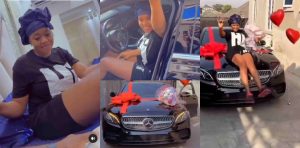 Heartwarming moment husband surprises wife with brand new Mercedes Benz as push gift