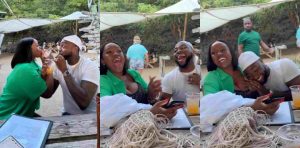 Moment Davido and Chioma share a joke in loved-up video