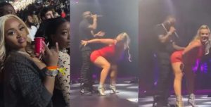 Moment Davido rocks a dancer at his O2 Arena concert in front of Chioma sparks reactions online