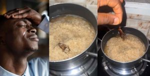 Nigerian man in tears as he finds cockroach in his food, stir reactions online
