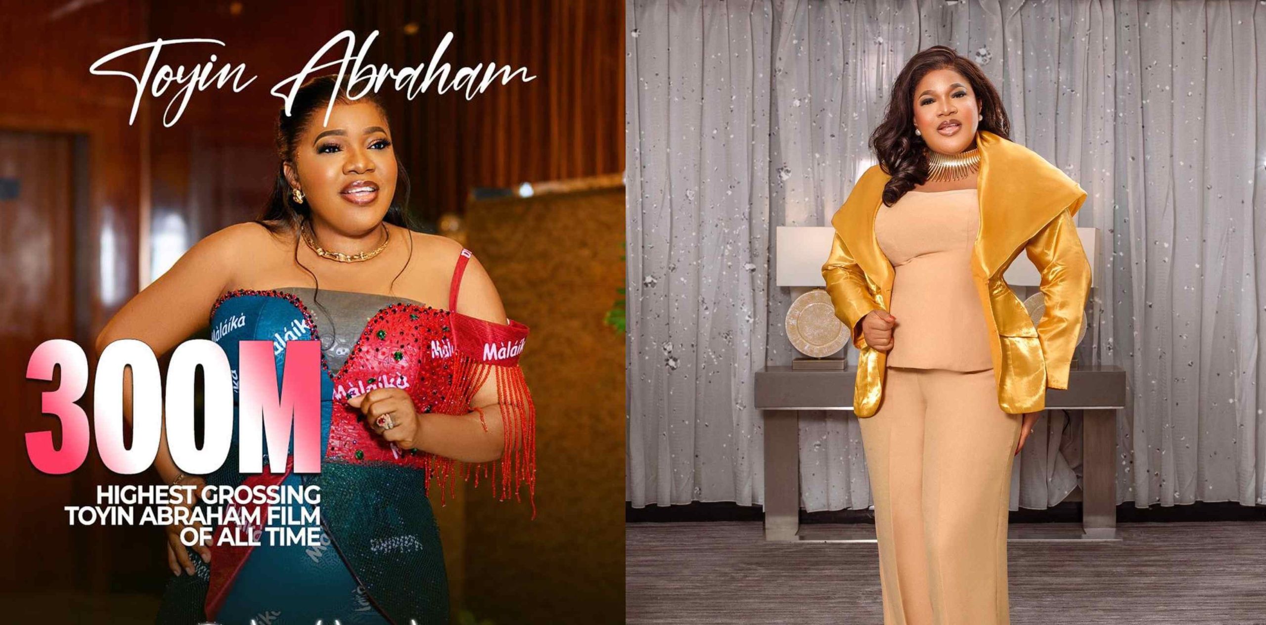 Actress Toyin Abraham celebrates as her movie Malaika hits N300 million