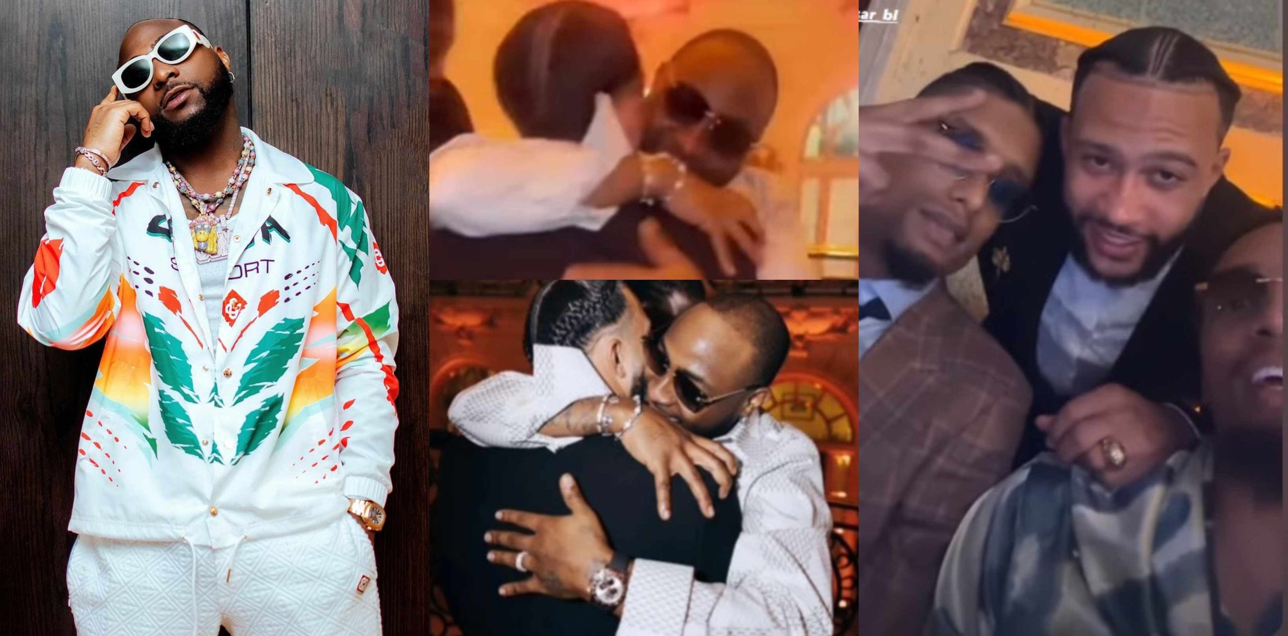 Davido goes emotional as footballer Memphis Depay for gifting him a Rolex after turning up to celebrate his 30th birthday