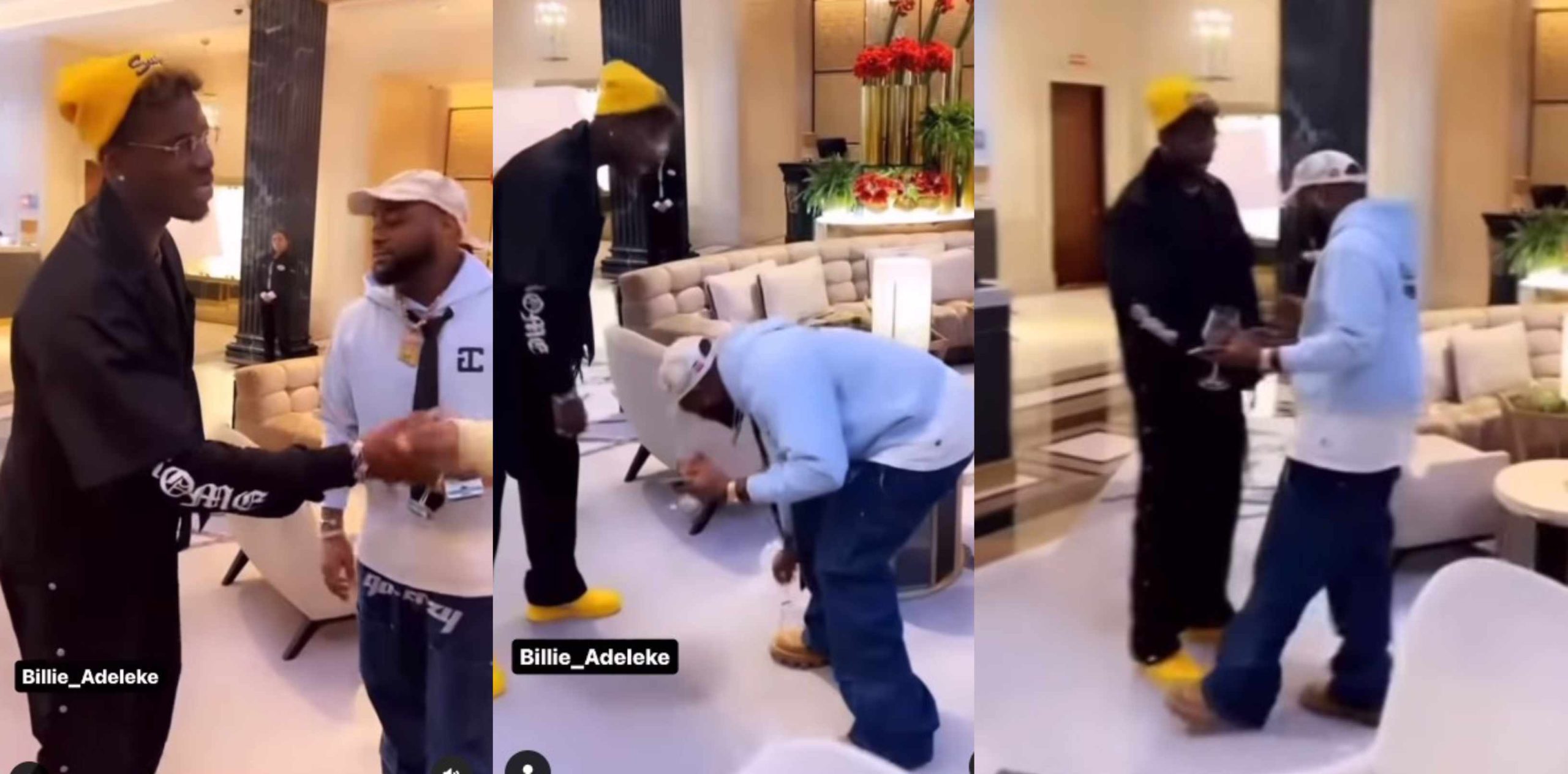 Mixed reactions as Davido expensive Ice chain falls off while with footballer Paul Pogba in Spain