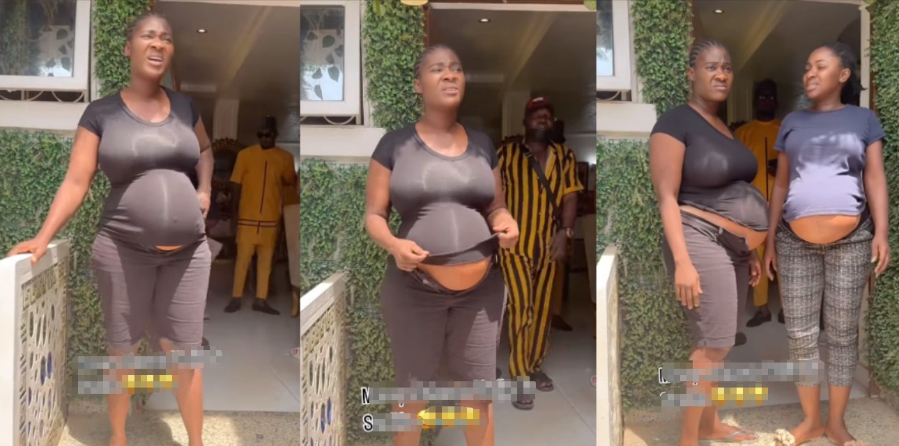 Mixed reactions as actress Mercy Johnson is spotted in heavily pregnant props