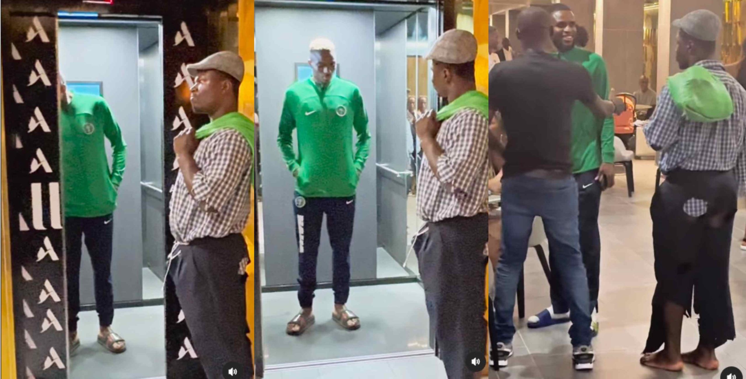 Super Eagles star Victor Osimhen on the run as he gets pranked by a mad man ahead of the AFCON final