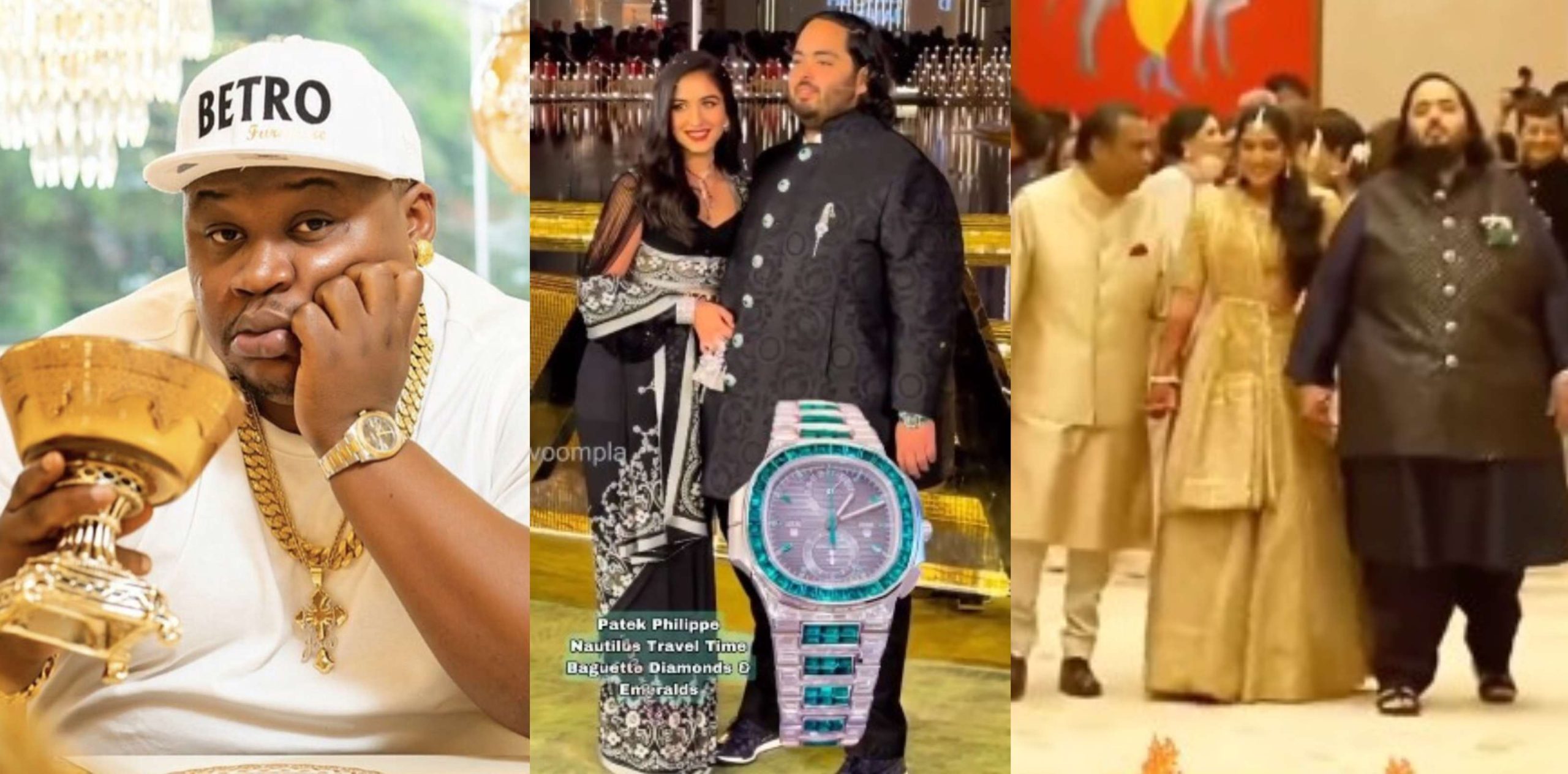 Cubana Chiefpriest begs God after spotting Indian billionaire son with the most expensive watch collection in the world