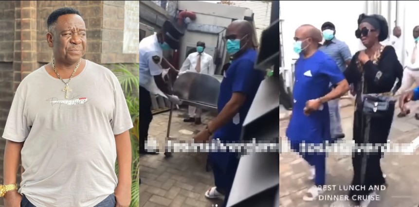 Tears flow as Mr Ibu body was wheeled out of the morgue in presence of his wife, sons and others