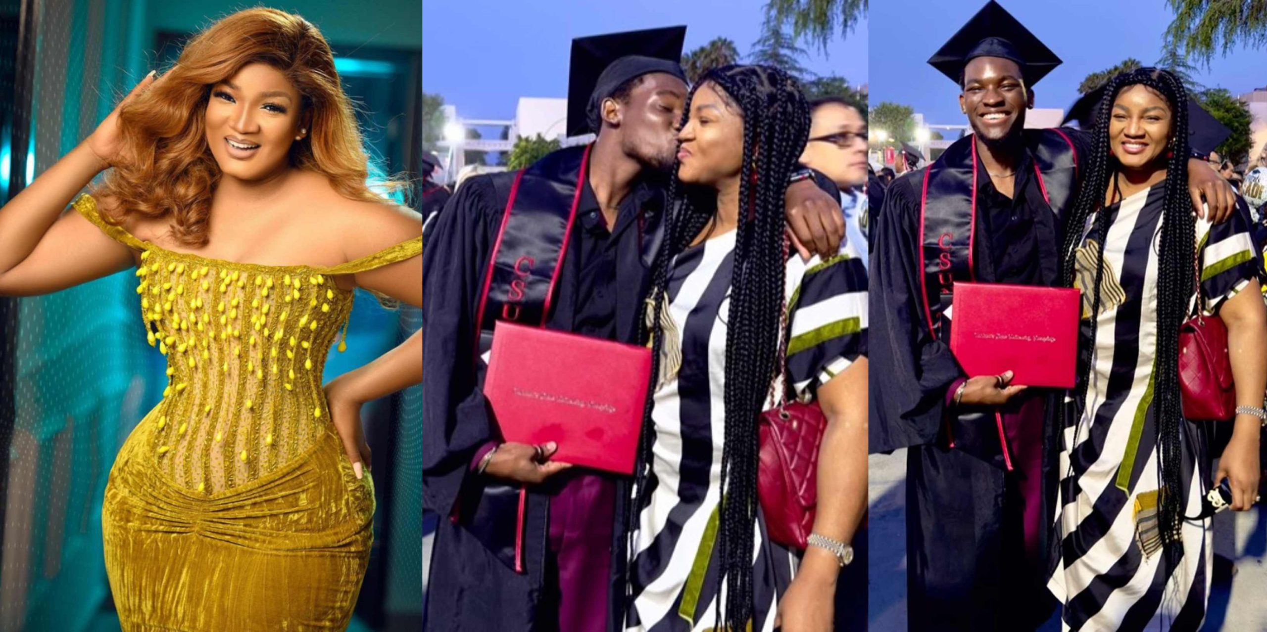 Actress Omotola Jalade celebrates as her last child Micheal graduates from a US university