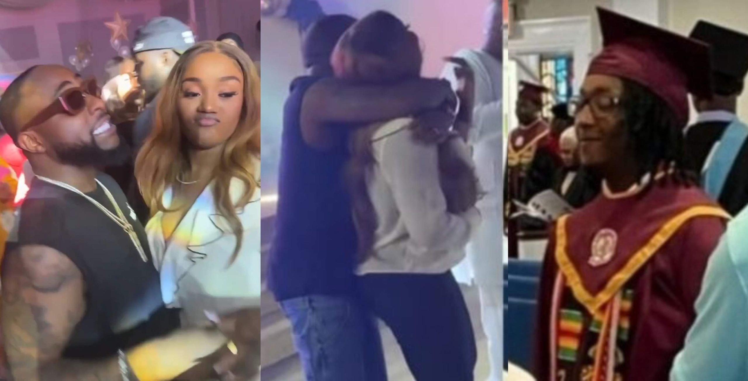 Davido shares loved-up moment with his wife Chioma Adeleke at his nephew’s graduation party