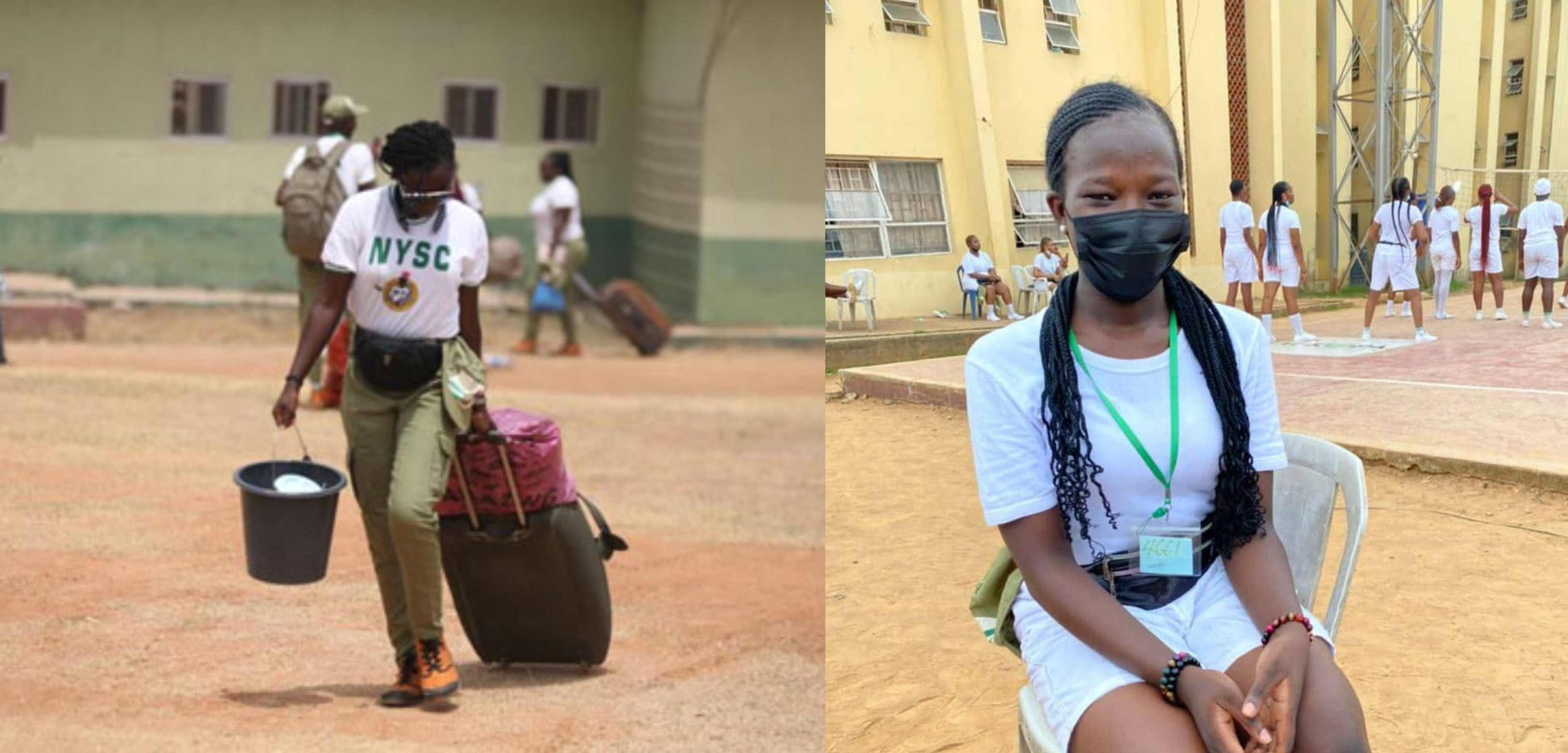 Married female corper spotted sleeping with male colleague just 24 hours after arriving NYSC camp