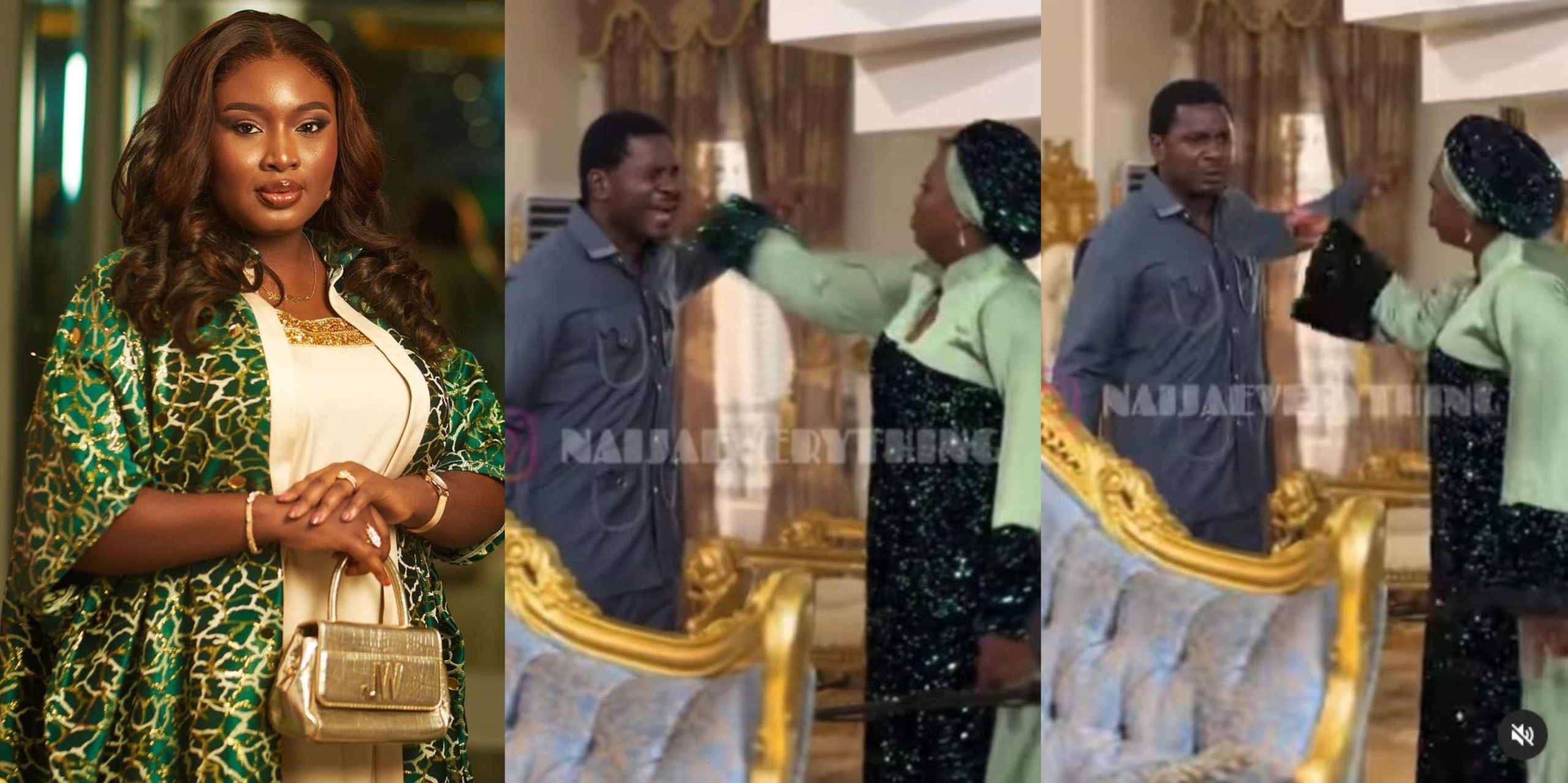 Reactions trail Mo Bimpe gives actor Jide Awobona resounding slaps repeatedly in movie set