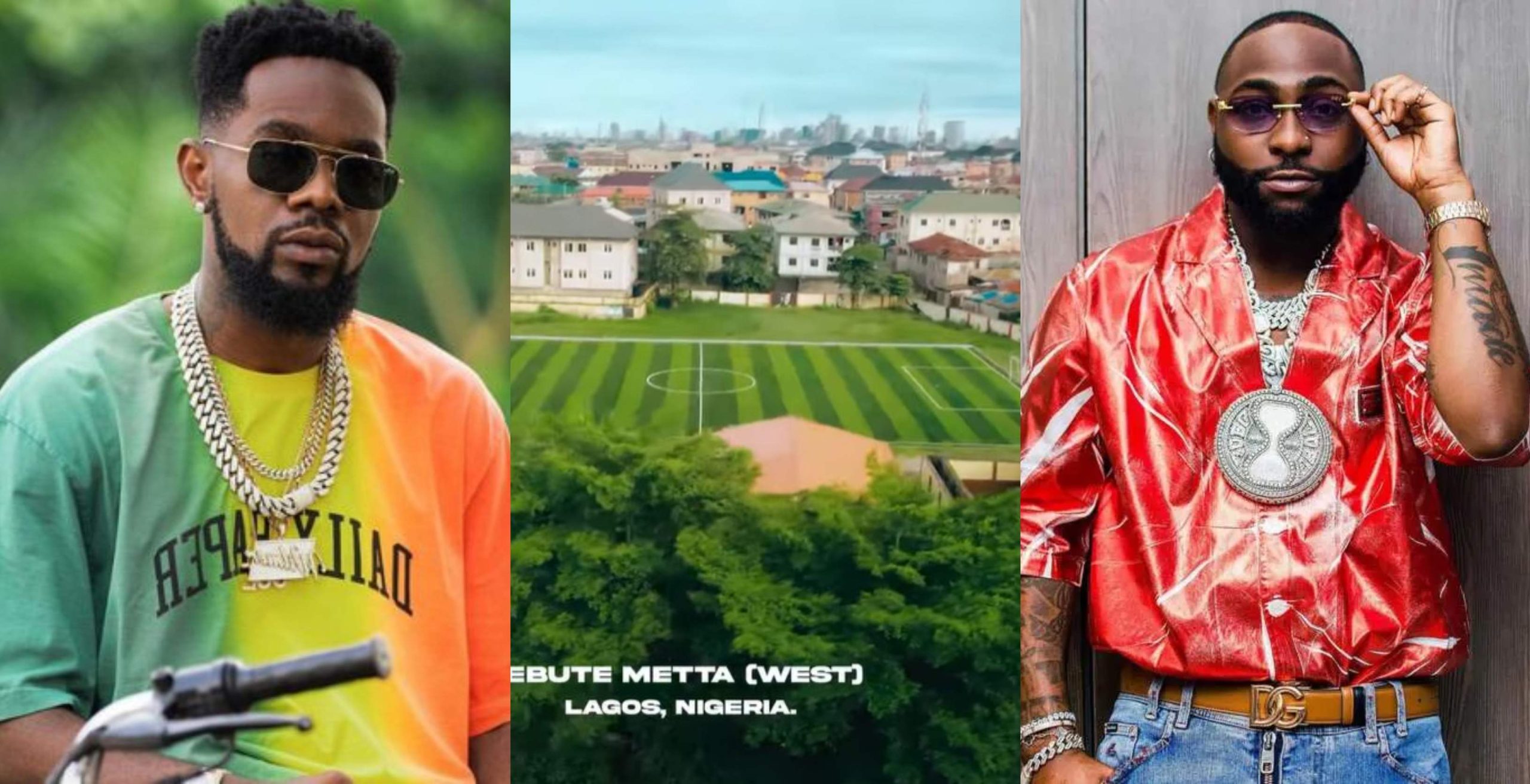 Davido reacts as singer Patoranking builds a stadium for the community he grows up in Ebute Metta