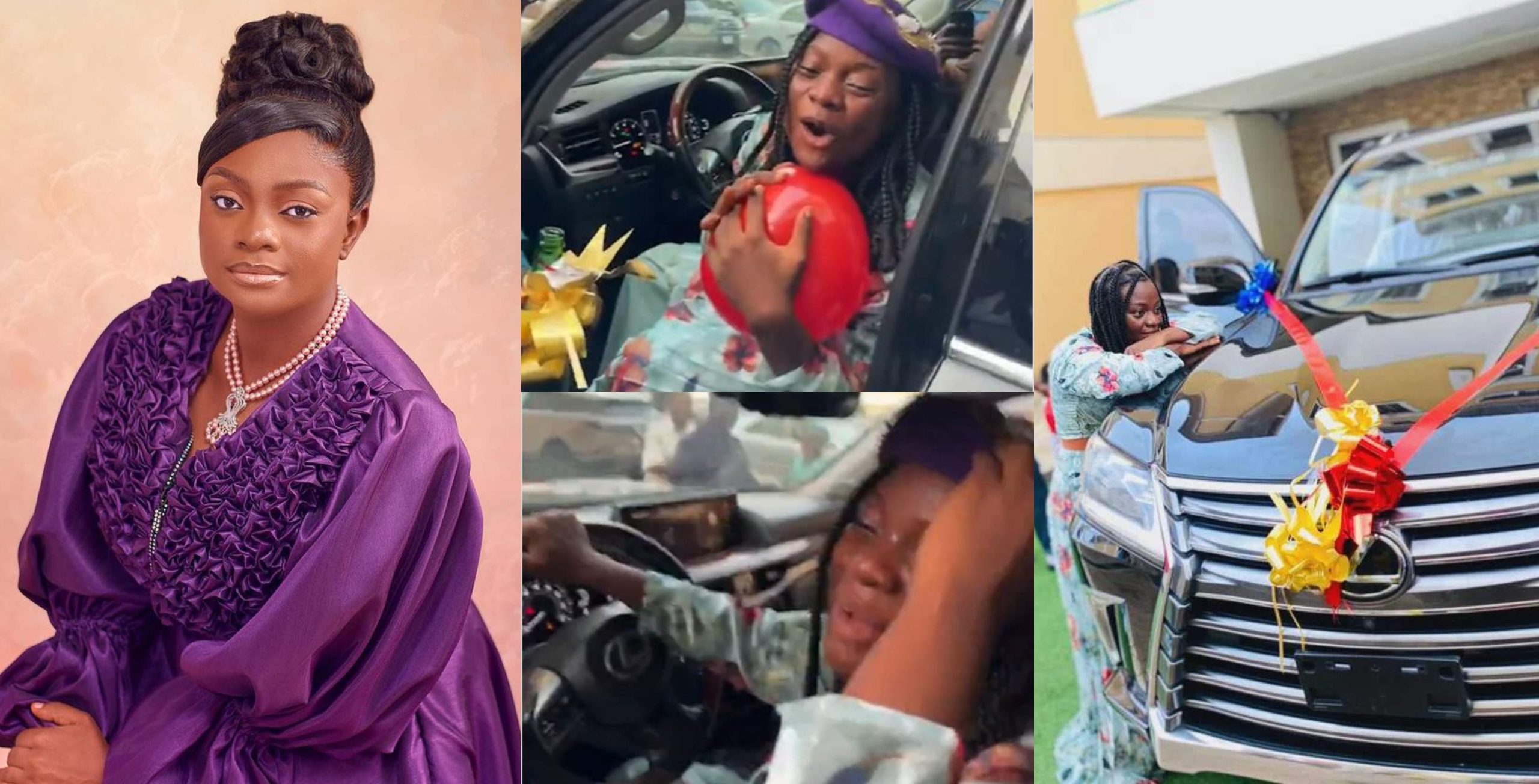 Gospel singer Adeyinka Alaseyori in tears as kindhearted fan gifts her brand new Lexus jeep worth N100m on her Birthday