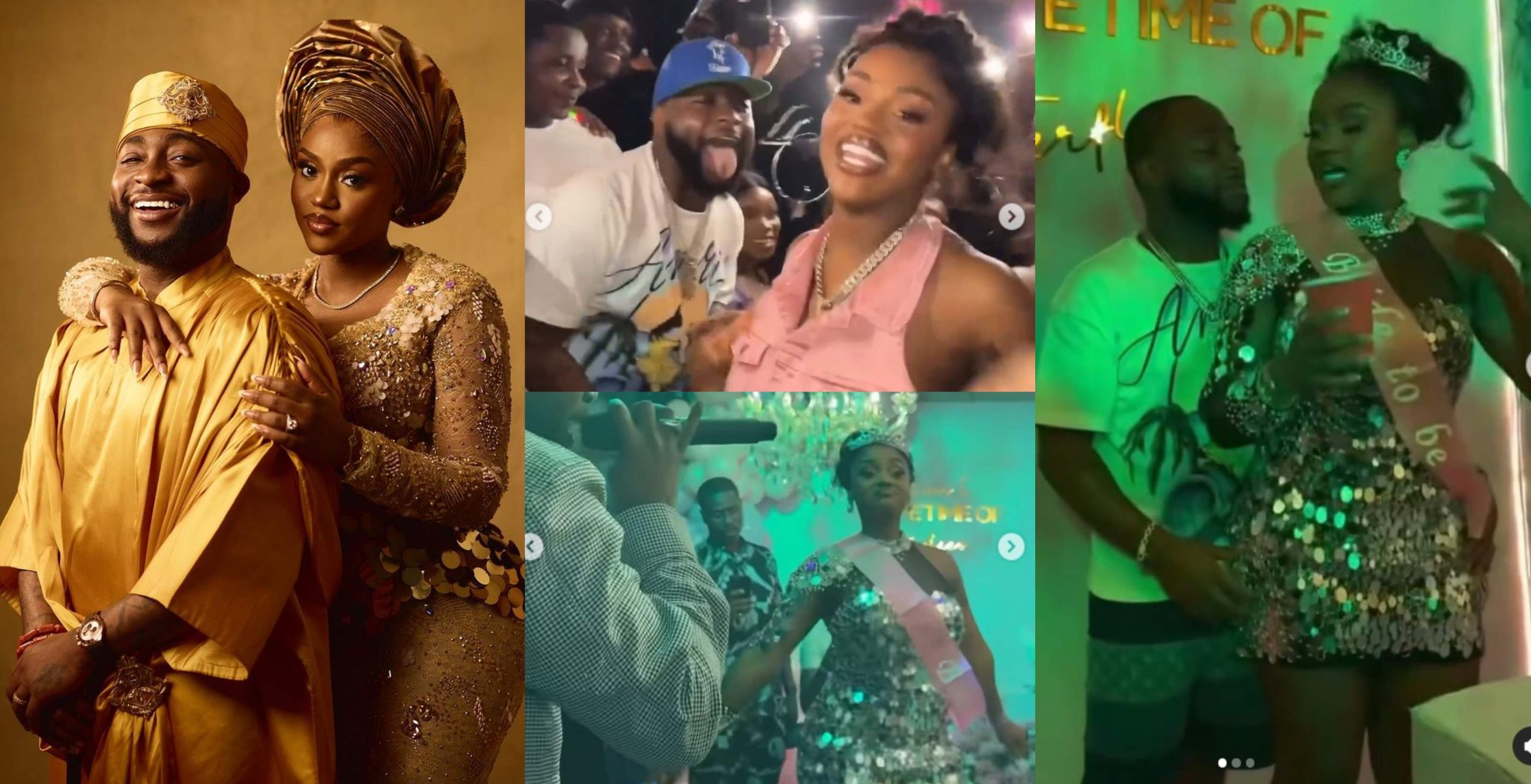 Moment Singer Davido surprises partner Chioma with bridal shower, video surface online 