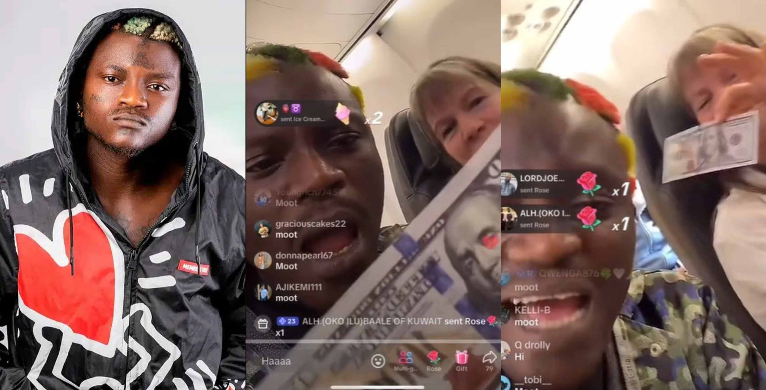 Portable overexcited as he receives $1 million cash gift from caucasian fan on plane