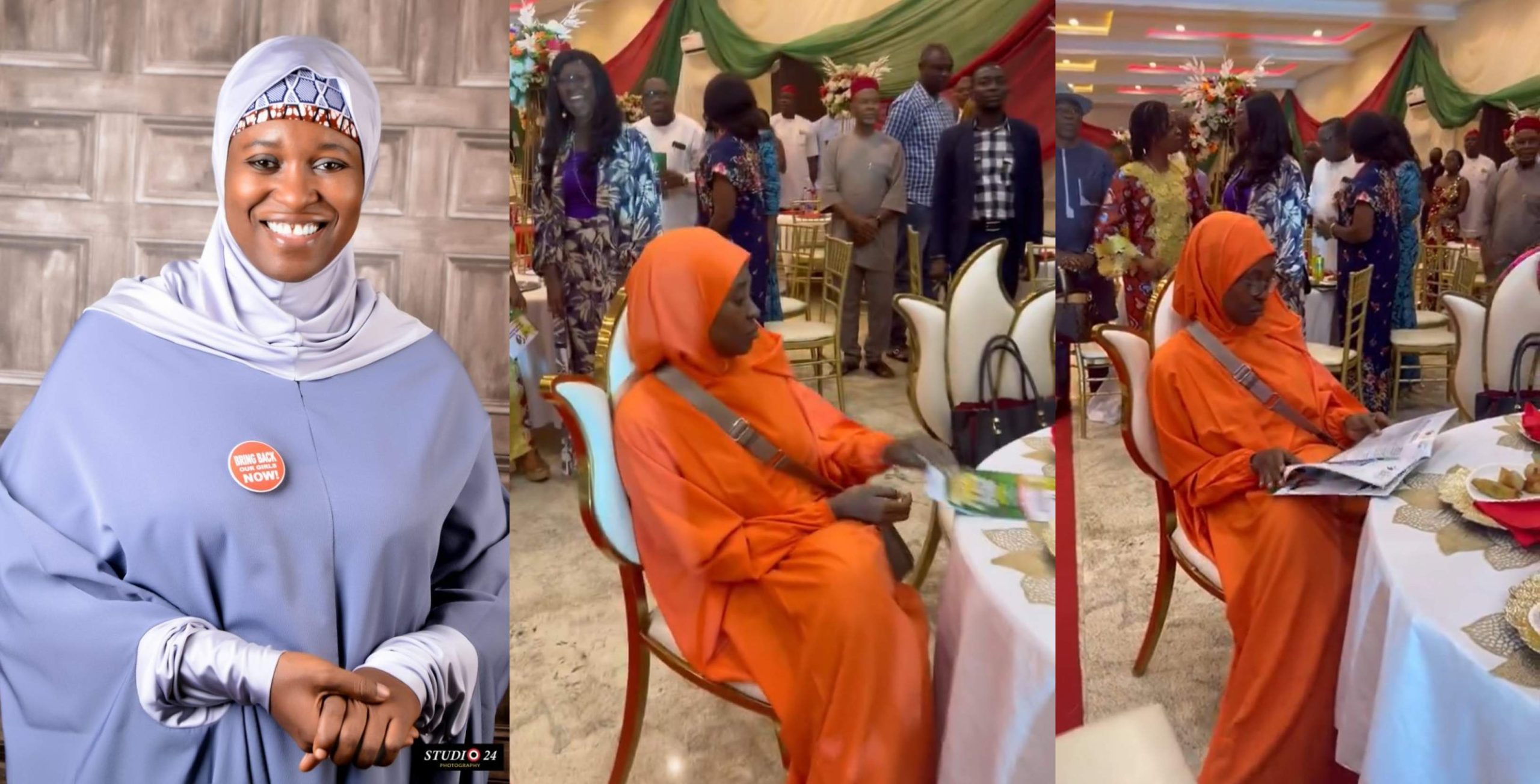 Reaction trail Aisha Yesufu refuses to stand up and sing the new National Anthem at recent event