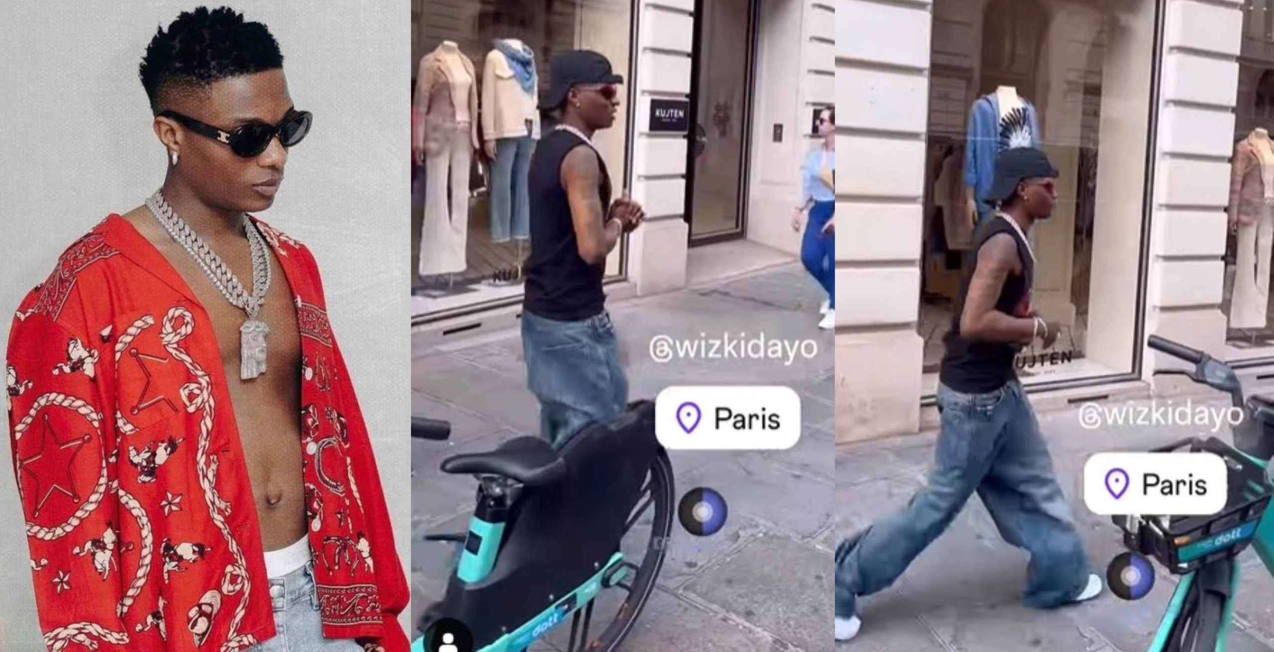 Reactions trail as Singer Wizkid walks alone on the street in Paris