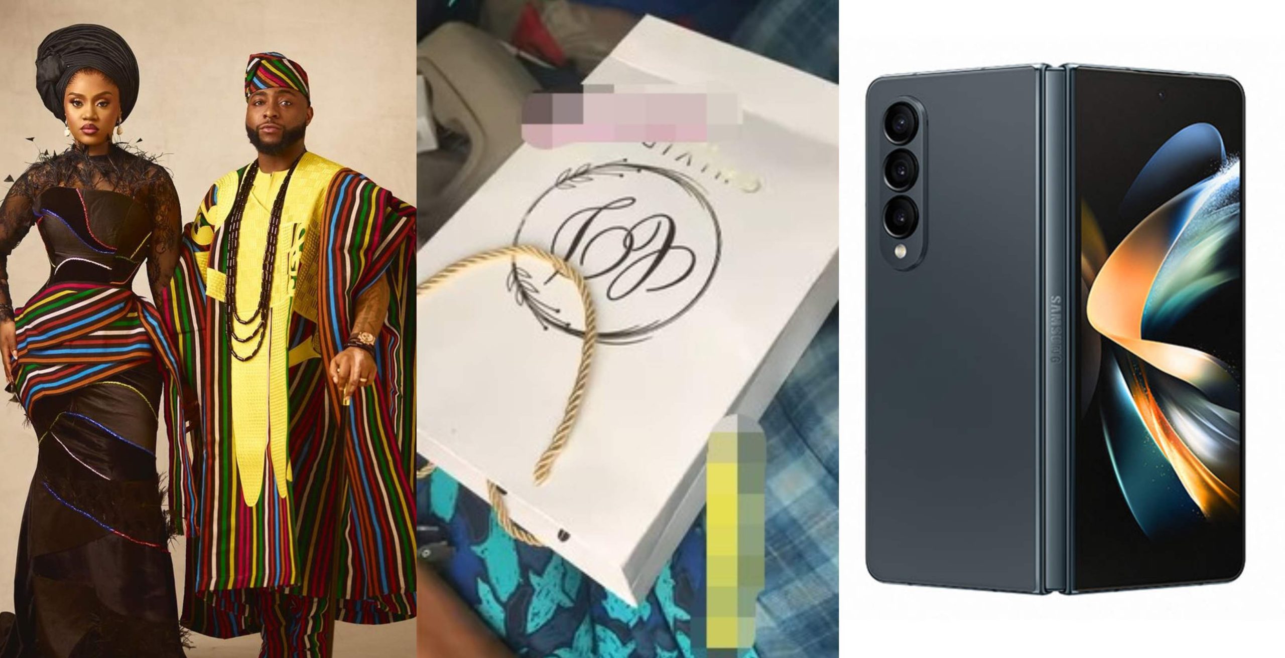 Singer Davido allegedly includes Samsung Galaxy Z Fold phones worth N1.2m in wedding invitations