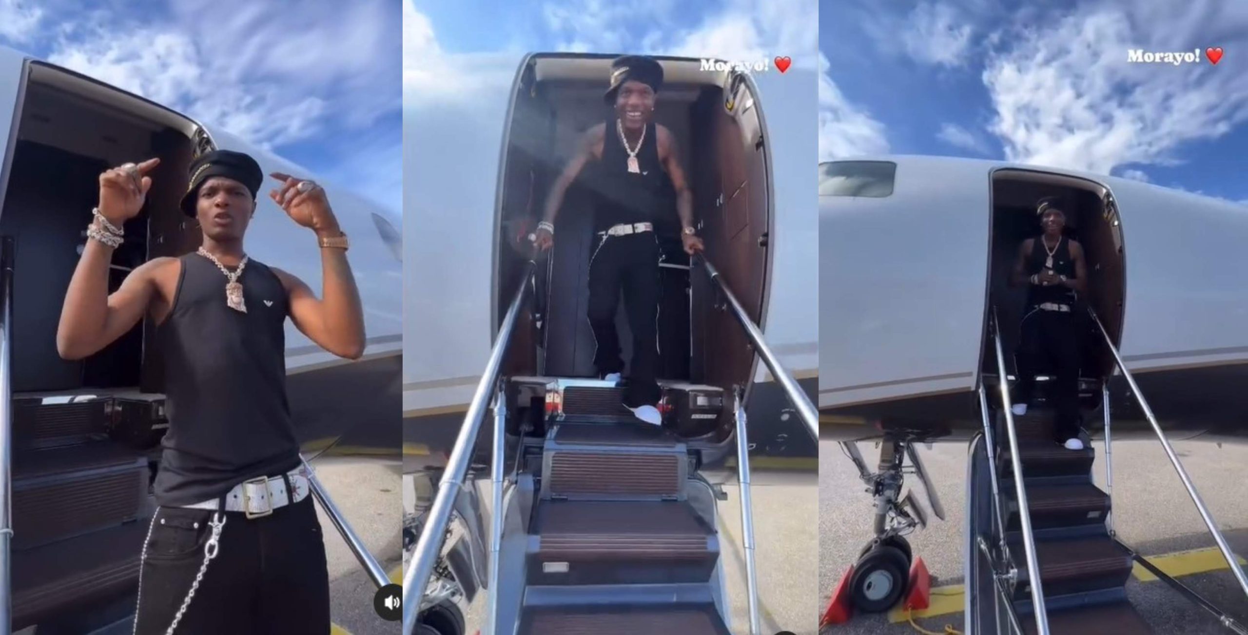 Singer Wizkid flaunts his private jet worth millions of dollars as he promote his forthcoming album 'Morayo'