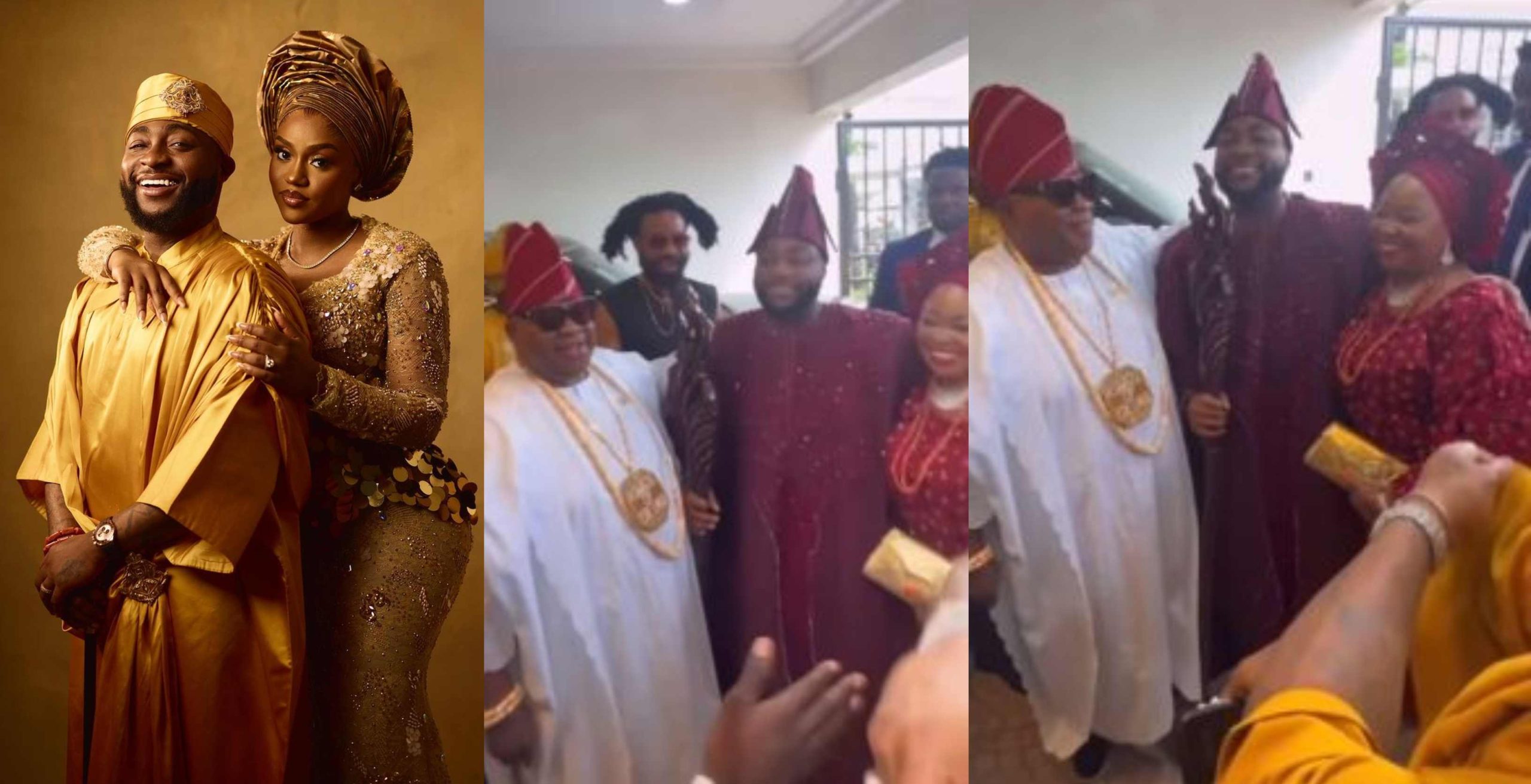 Videos of Davido, Gov. Ademola Adeleke and other family members getting set for his wedding with Chioma