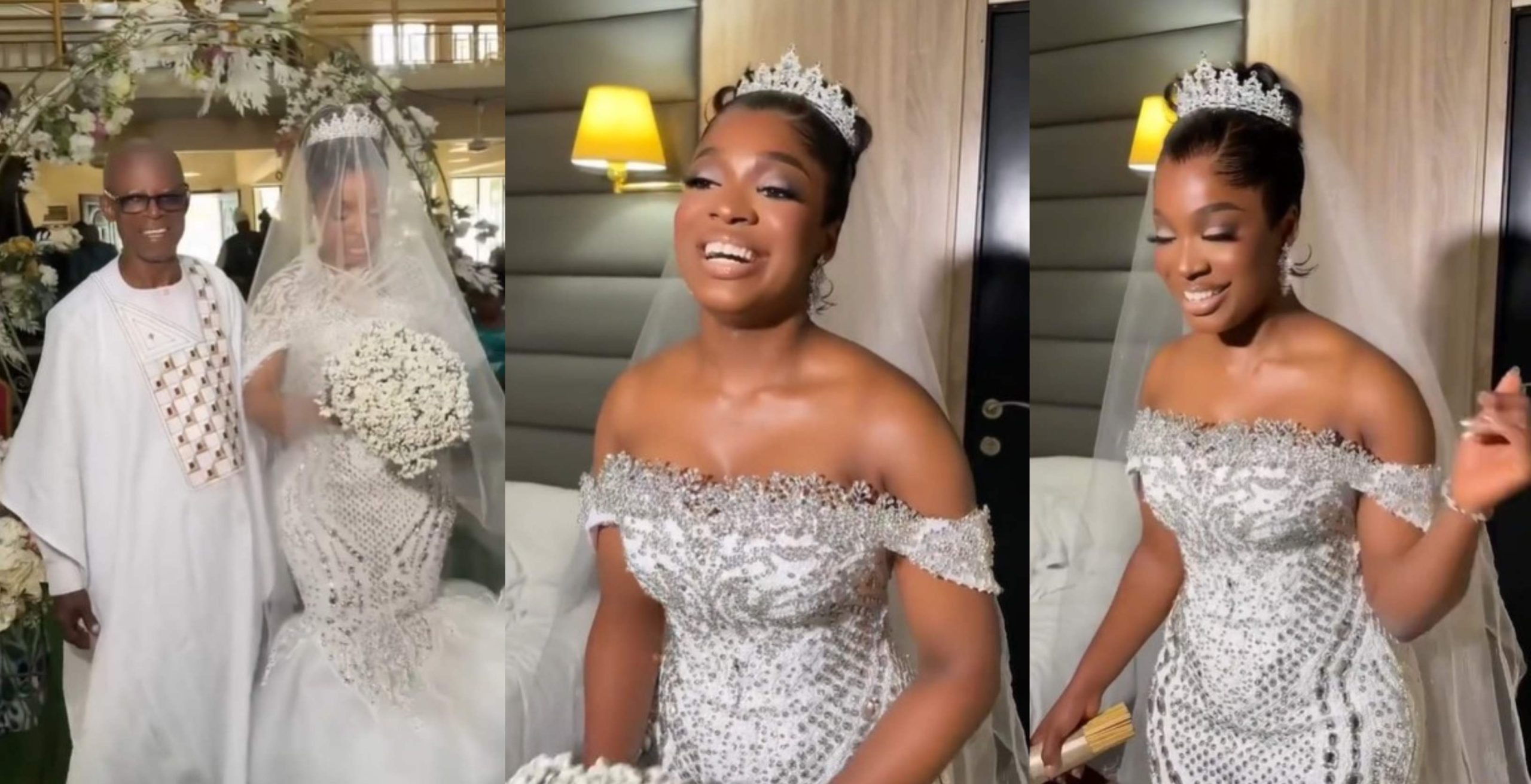 Moment Bride sent back by church for wearing off-shoulder wedding gown sparks reactions online [Video]