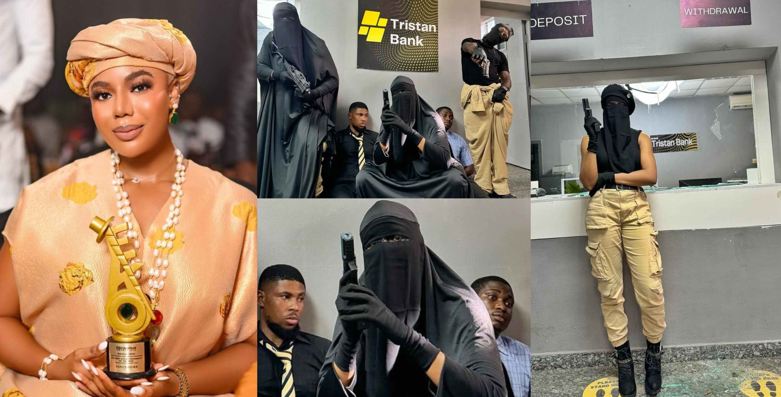 Nancy Isime finally reacts after being dragged for using Niqob as a costume in an upcoming movie