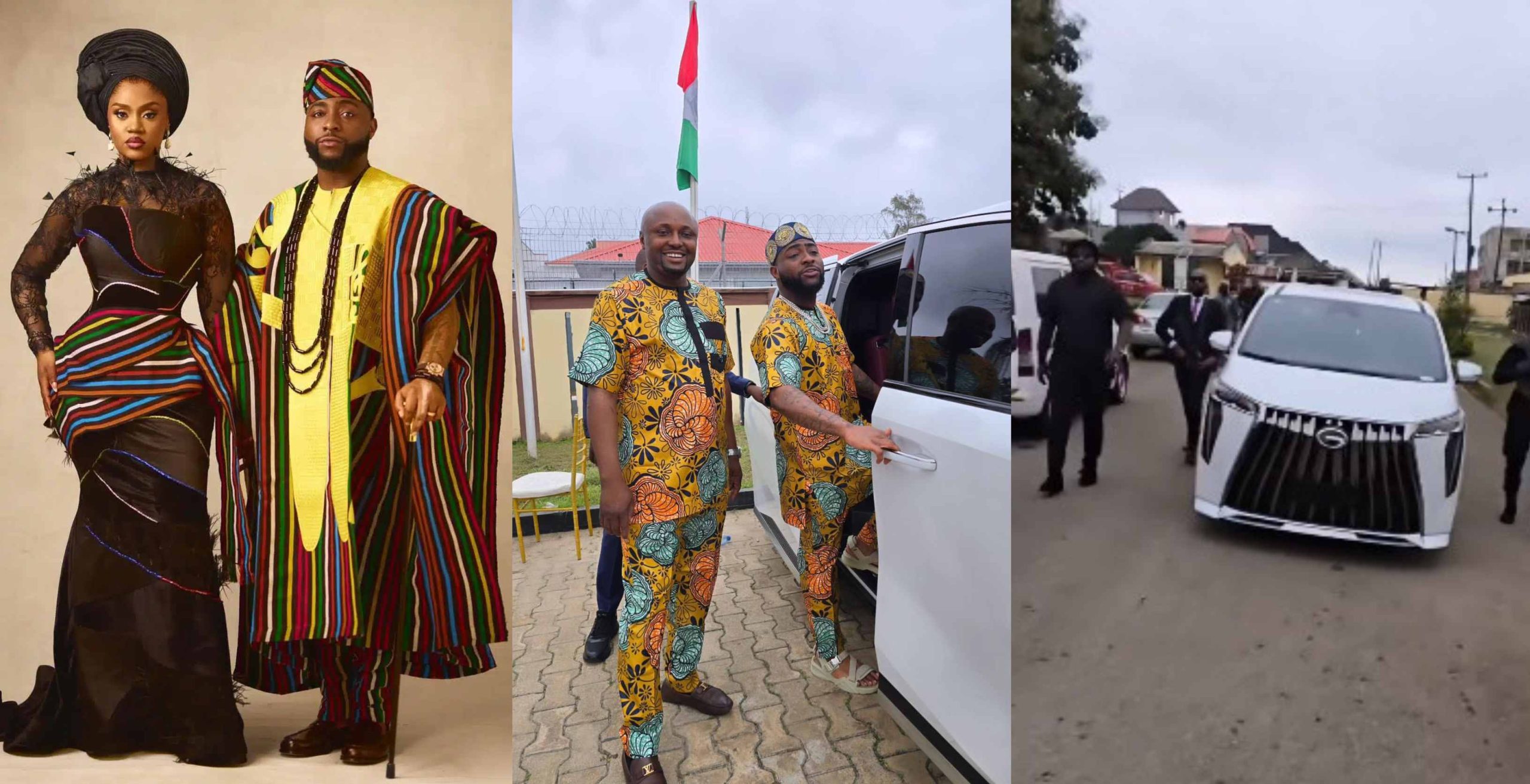 “I thought the car was wedding gift to his wife” – Reactions trail as Davido arrives Osun state with his wedding car gift [Video]