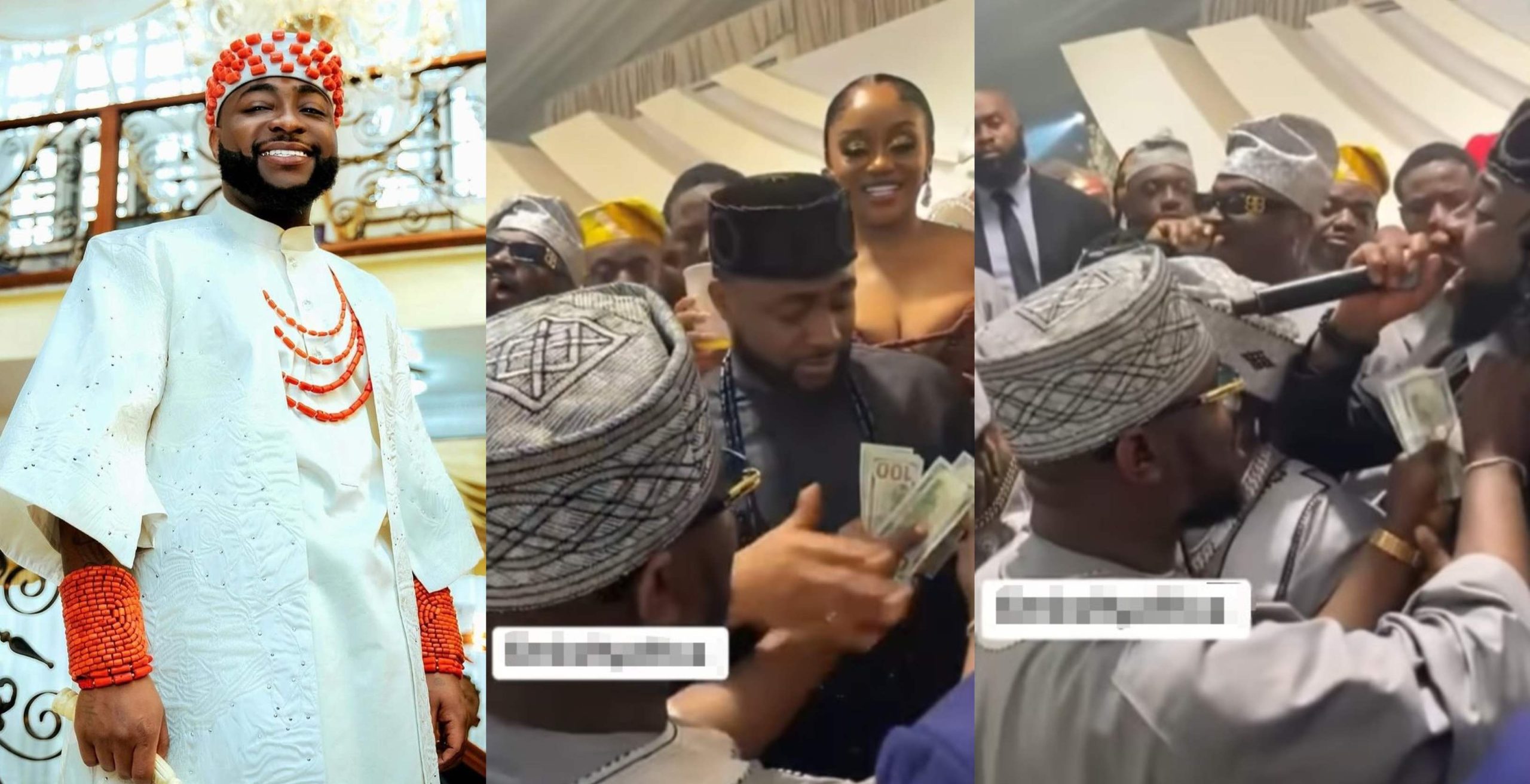 Singer Davido cries out over missing dollars he was sprayed at his wedding sparks reactions