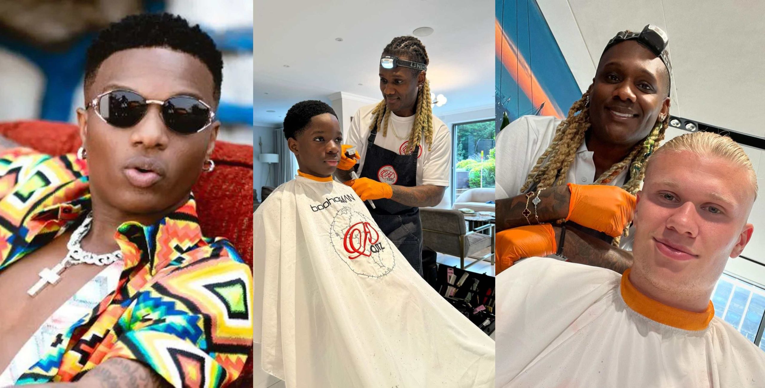 Wizkid’s son Boluwatife spotted getting his hair done from a UK barber who charges N5M per hair from top footballers