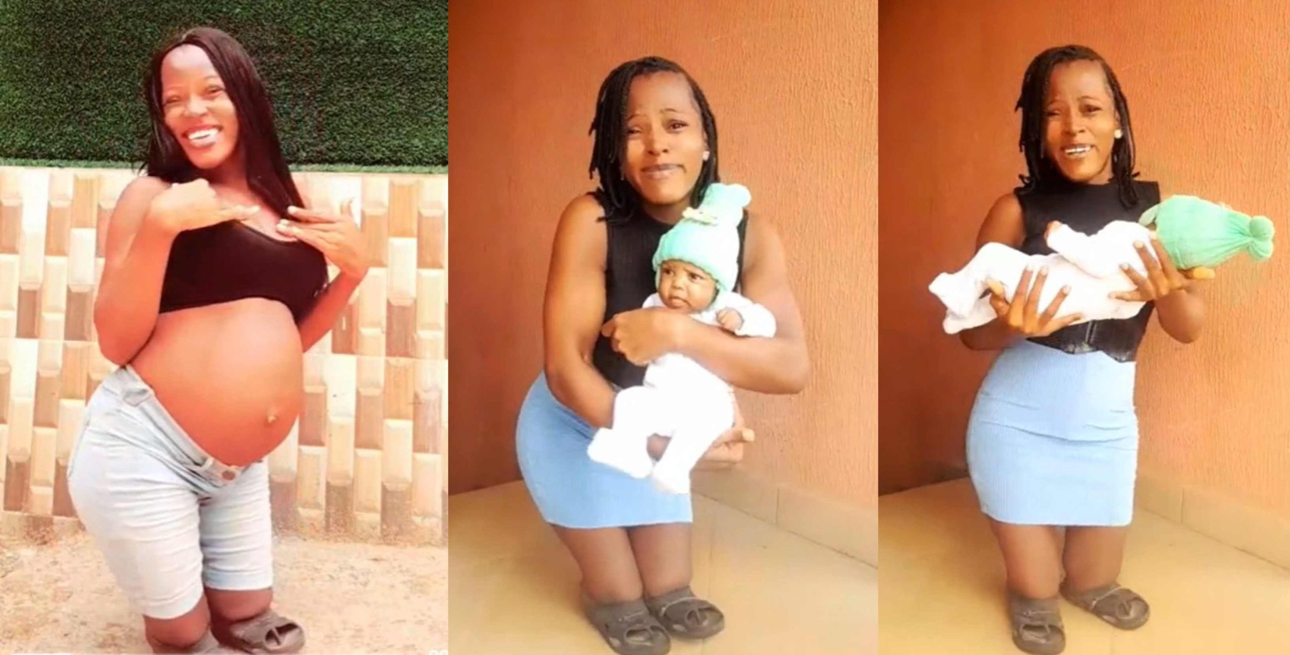 Nigerian lady celebrates as she welcomes healthy baby despite being physically challenged