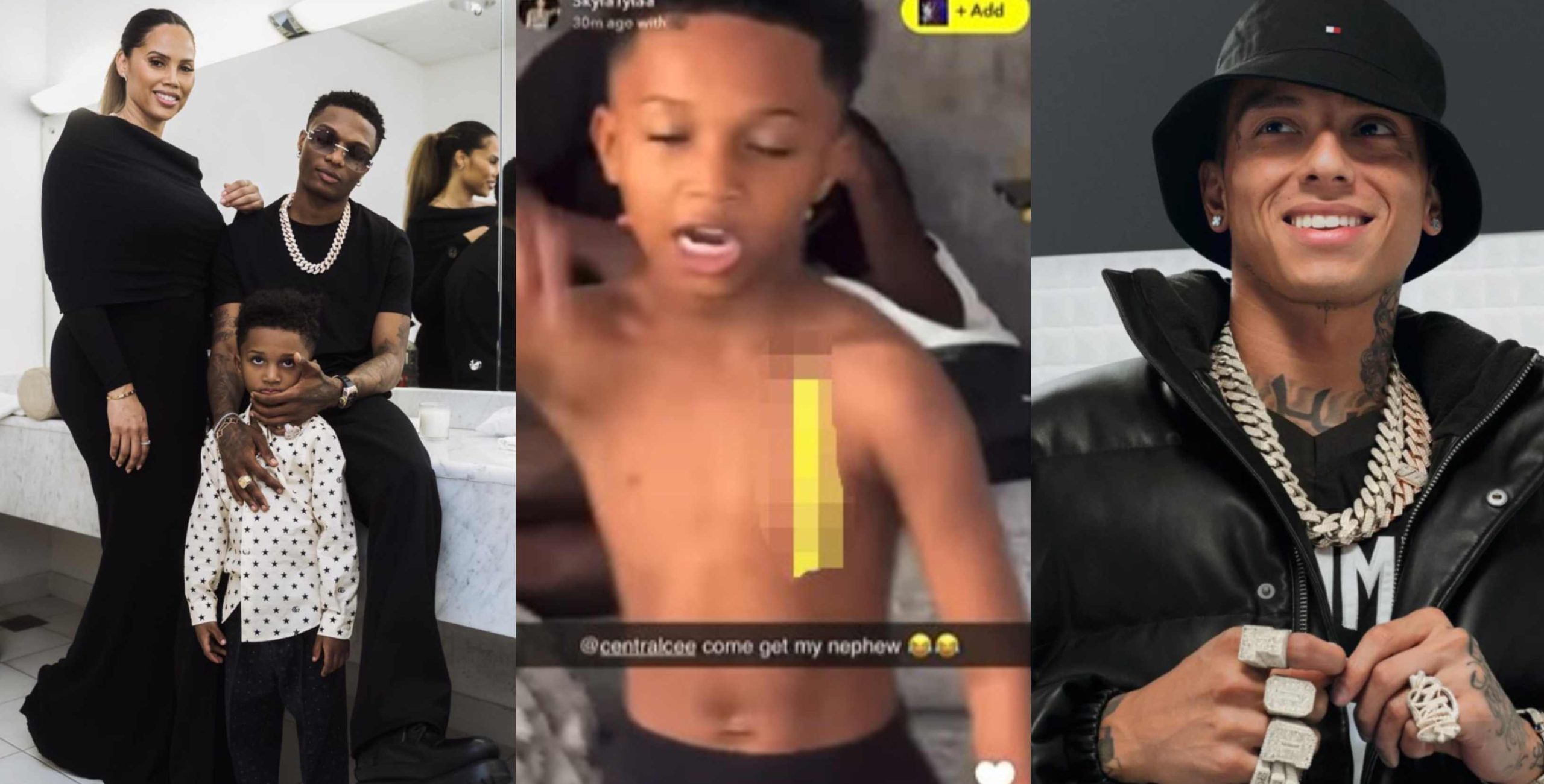 Video of Singer Wizkid 3rd child Zion singing rapper Central Cee’s song word for word stirs reactions