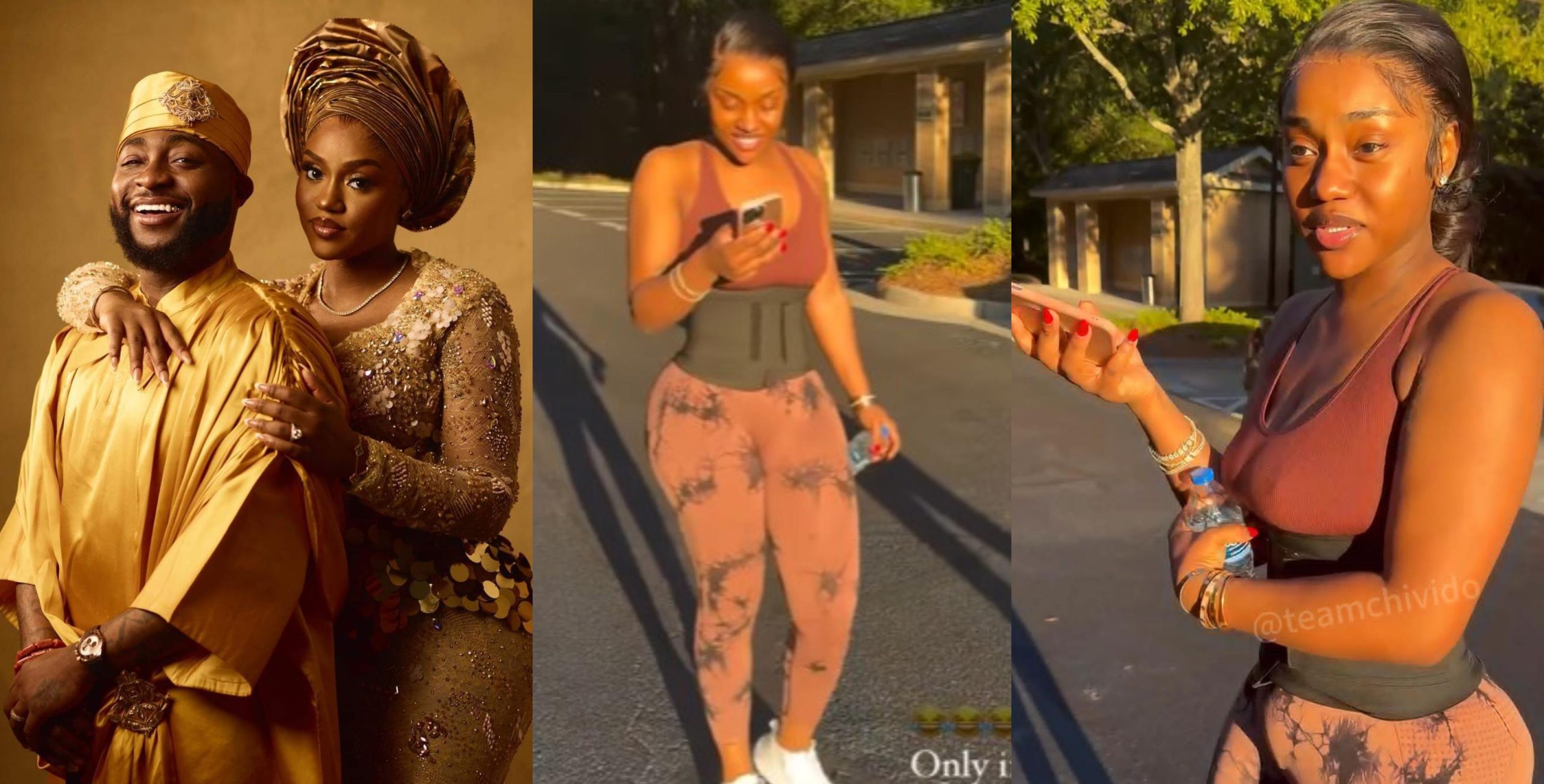 Davido's wife Chioma causes commotion online as she flaunts her latest banging body during a workout session in USA 