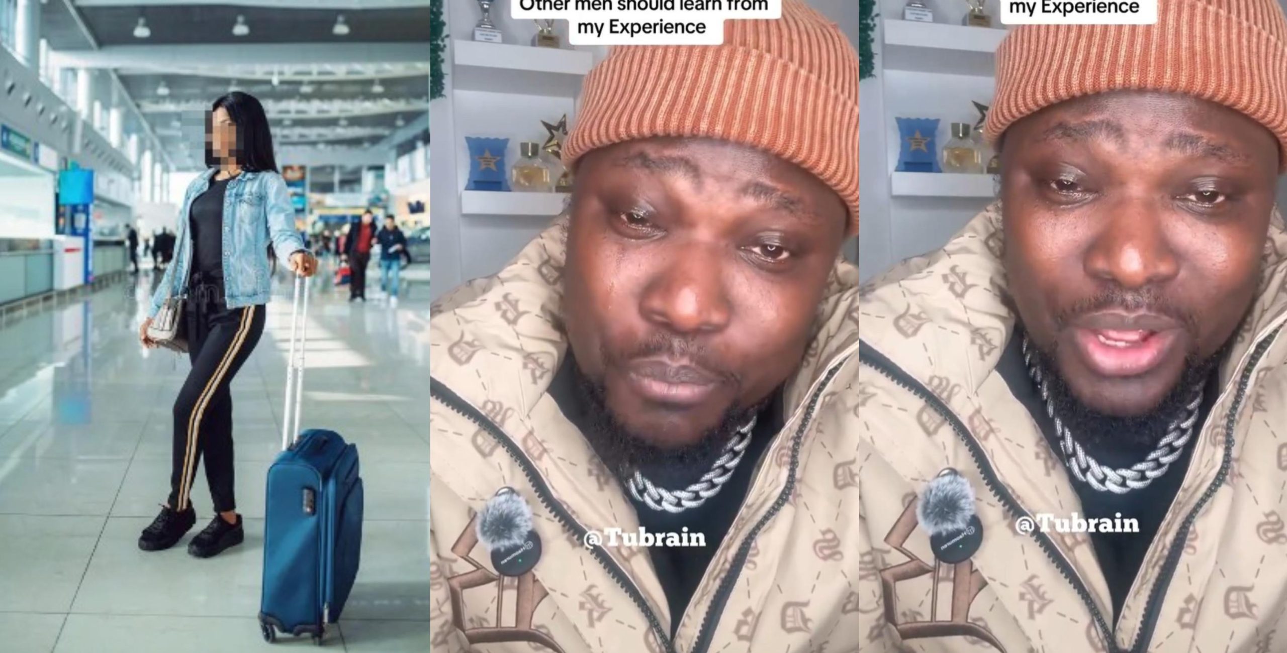 Nigerian Man in tears after wife leaves him for a foreigner in Europe